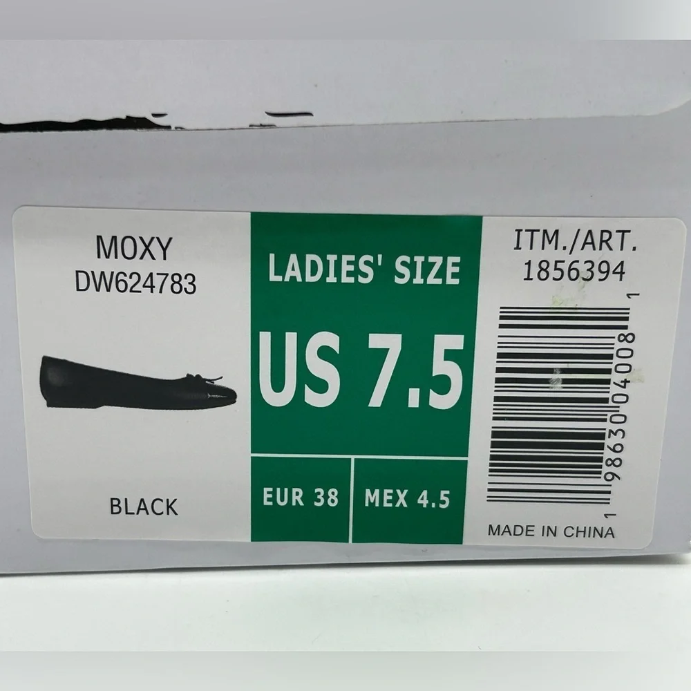 Moxy Black Vegan Ballet Flats Bow Detail | Women’s Size 7.5 | New With Box